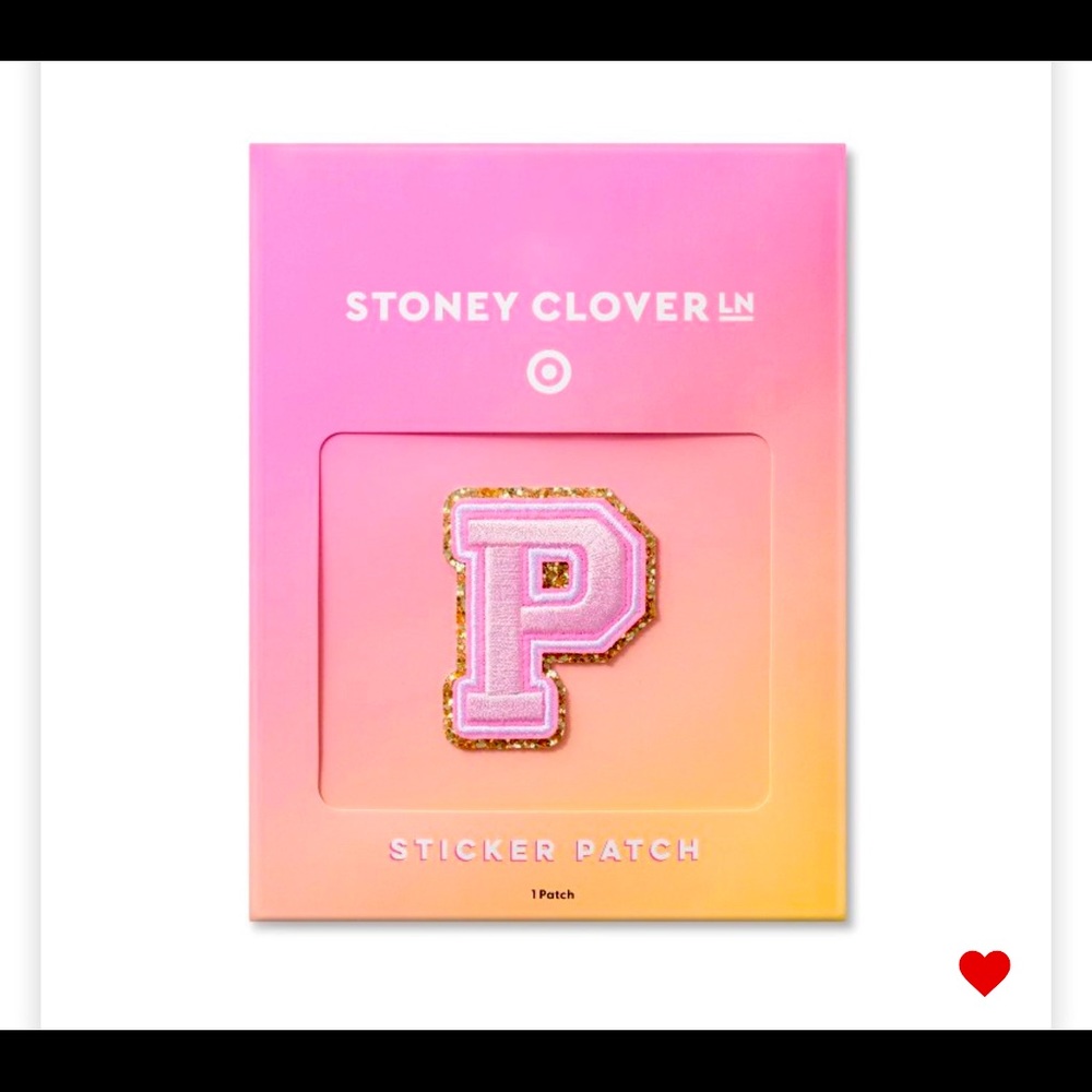 STONEY CLOVER LANE x TARGET LETTER STICKER PATCH Letter- P, Preppy